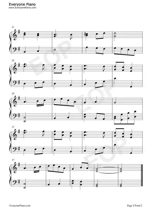 德国国歌-德意志之歌五线谱预览2