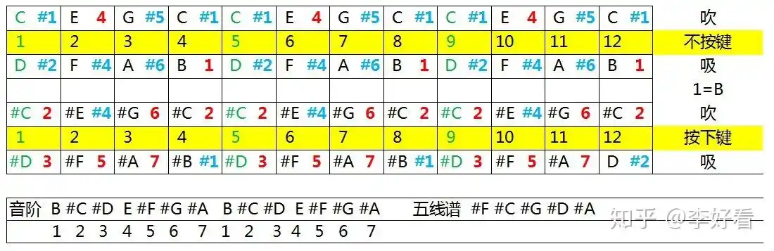 半音阶口琴十二调音阶首调思维