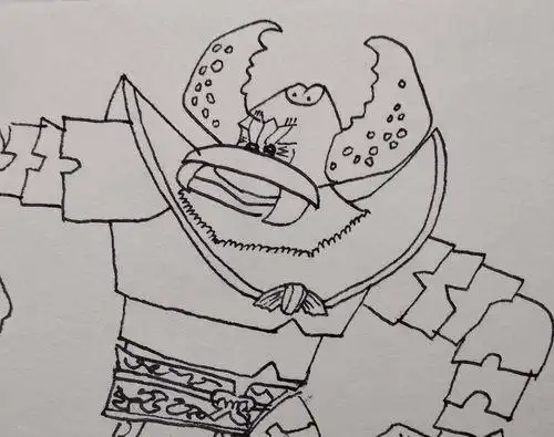 葫芦娃中的蝎子精简笔画