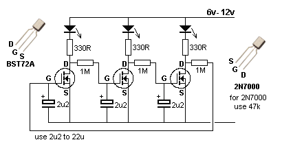 使用2n7000必须减少1m电阻到47k.