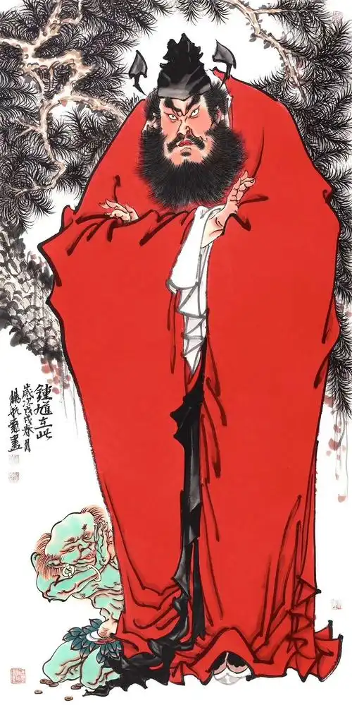 杨航最新国画作品钟馗神威图
