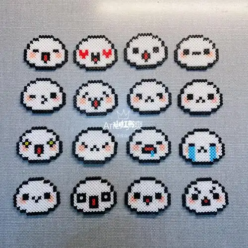 拼豆小团子表情包_拼豆_表情包_ariel小爽的拼豆店自由行热门攻略