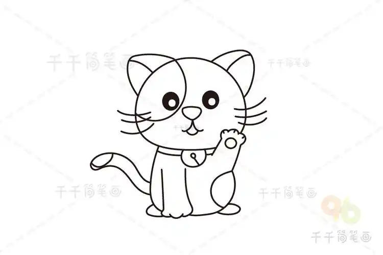 趣味简笔画绘制一只可爱的猫