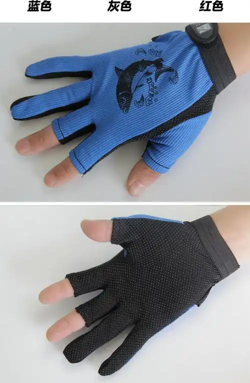 夏季露三指钓鱼手套防晒透气男耐磨垂钓钓鱼手套钓鱼用品鱼具渔具