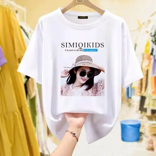 女装短袖t恤女式大码上衣中长款打底衫地摊批发2018欧美夏季新款女式