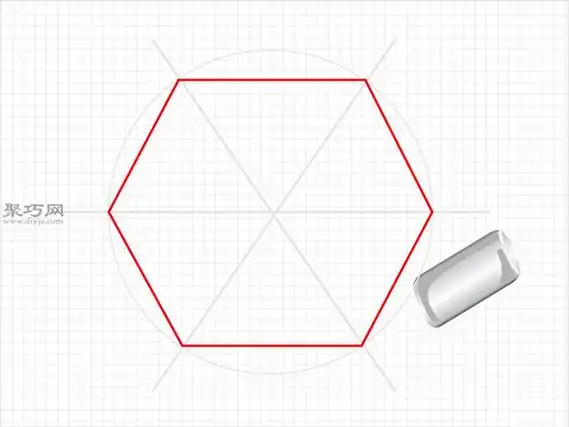 用尺子和圆形物体画六边形的画法一起学画六边形步骤