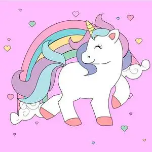 孩子们图形可爱的神奇独角兽,甜孩子们图形 t 恤照片