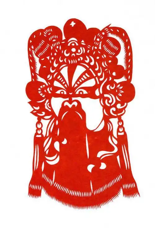 中国文化手艺京剧京剧套色剪纸图案中国民间剪纸精品 京剧脸谱一本8副