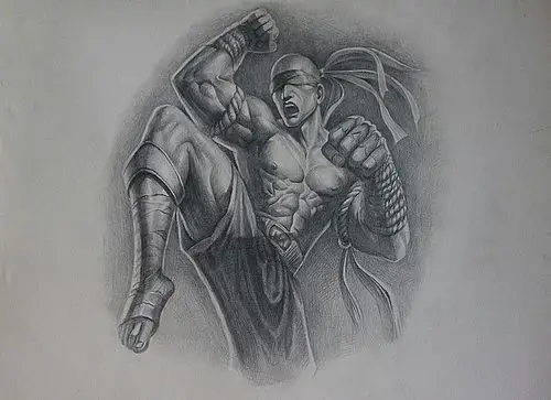 lol英雄联盟盲僧皮肤手绘素描至高之拳