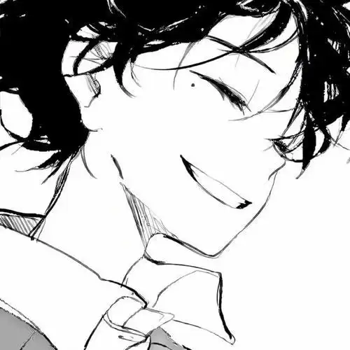 黑白漫画头像日系漫画风动漫男女头像.