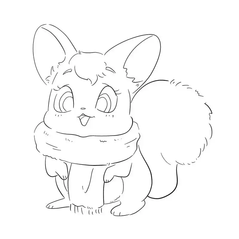 可爱小松鼠头像儿童画简笔画线稿简单儿创