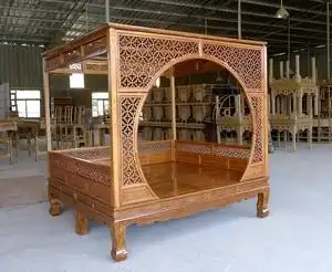 仿古实木床踏步