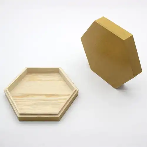 六边形天地盖木盒实木上漆六角包装盒礼品首饰收纳盒多边形木盒子