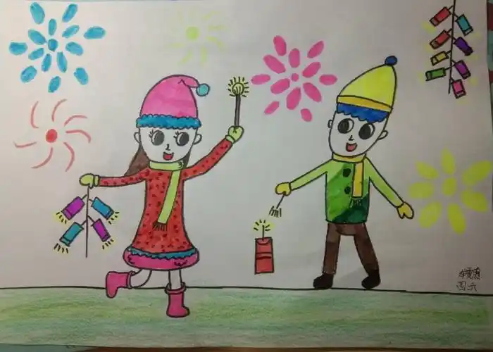 防疫居家绘,童心画春节——昌乐齐都实验学校四年级美术作品之春节到!