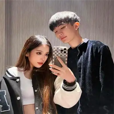 情头 情侣 双人真人一人一半