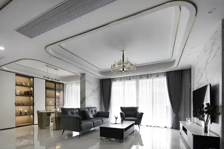 260平现代轻奢风,圆弧吊顶的设计,让家居更精致