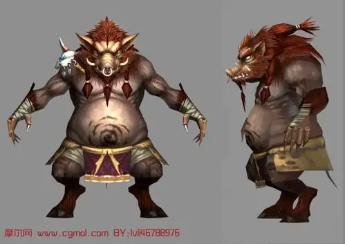 网游《赤壁》中的野猪怪3d模型