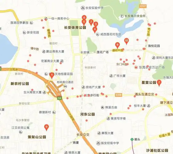 东莞市长安镇有哪些大型的工业区?