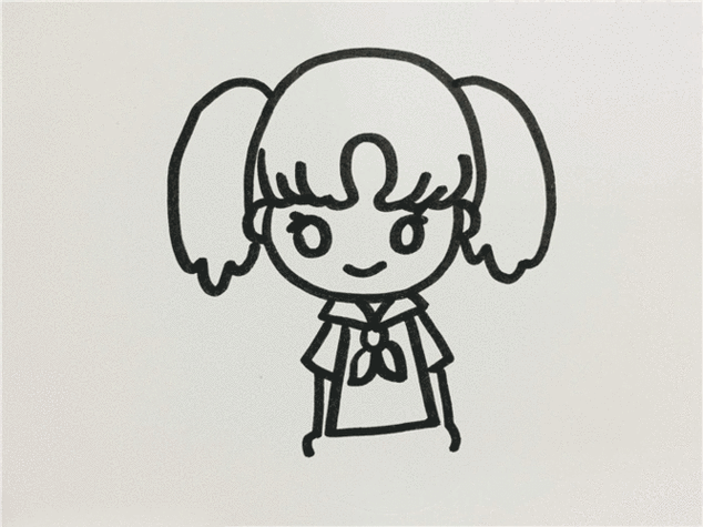 马尾辫女孩简笔画图片怎么画的 - 人物简笔画 - 老师板报网