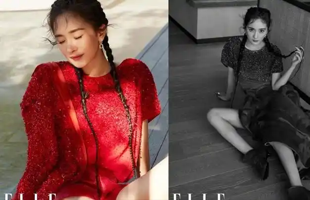 杨幂无修近照状态好真实妆容精致也显老气橙色眼影好突兀