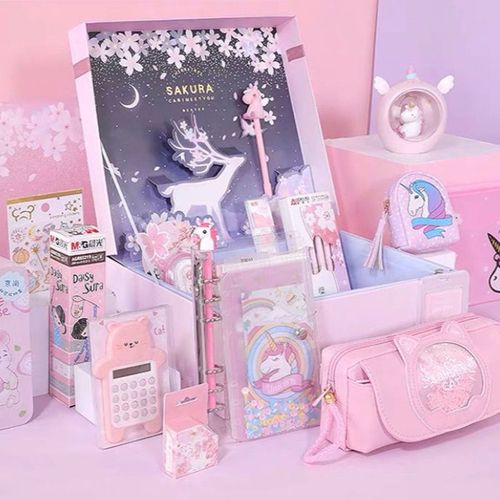 文具大礼包女生 开学文具少女心笔袋独角兽樱花网红文具套装高颜值