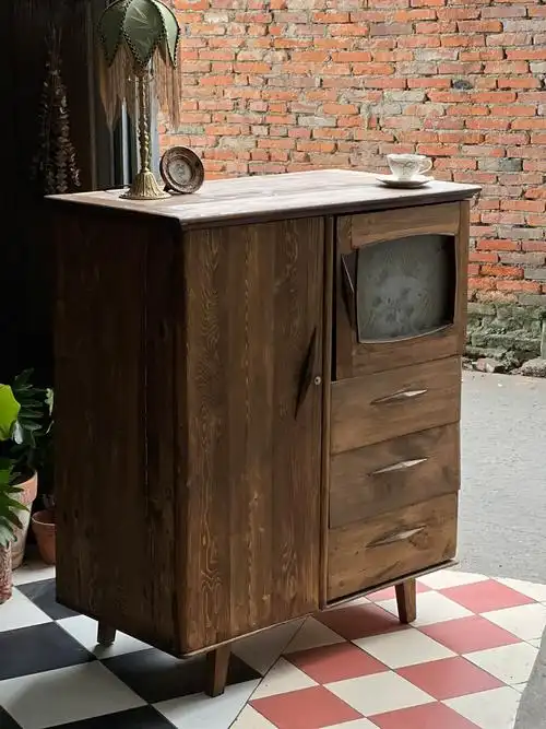 老家具老物件老花玻璃餐边柜储物收纳柜