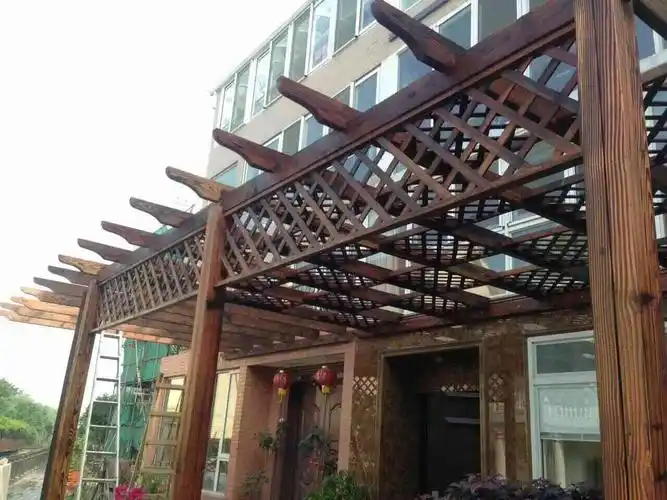 特价无锡葡萄架_无锡厂家自制花旗松碳化木葡萄架 网格葡萄架优惠券