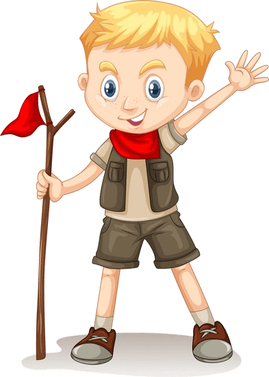 a cute boy scout on white background