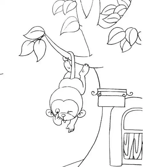 动物简笔画,如何画猴子,猴子的图画,猴子简笔画,简笔画图片