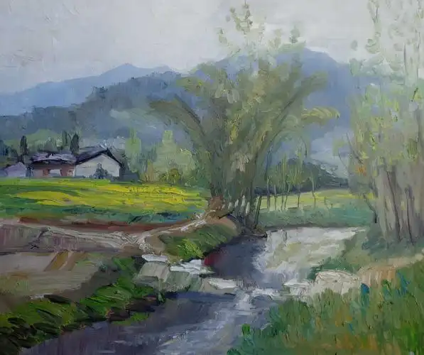 田园写意风景画派蒋洪兵2016年5月作品