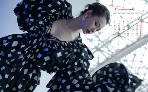2020年11月戚薇酷飒性感高清日历壁纸
