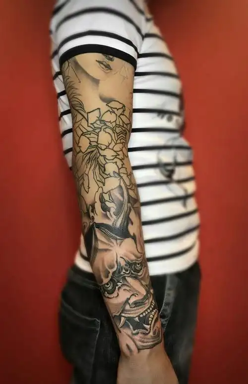 艺妓般若花臂纹身图案