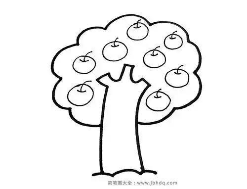 苹果树卡通简笔画