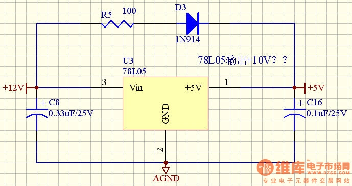 为什么78l05的输出是 10v? - 维库电子市场网