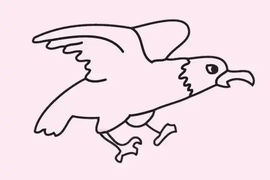 老鹰简笔画的画法步骤教程,图片,简笔画-学笔画
