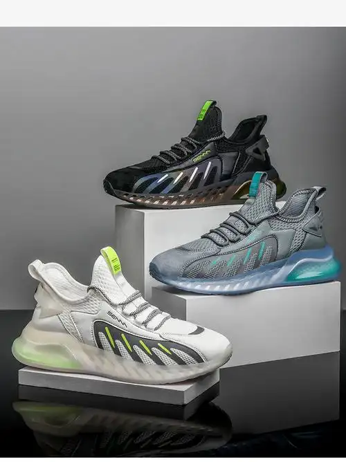 aj椰子鞋男网面薄款男鞋夏季透气国潮夜光爆米花软底跑步轻便休闲运动