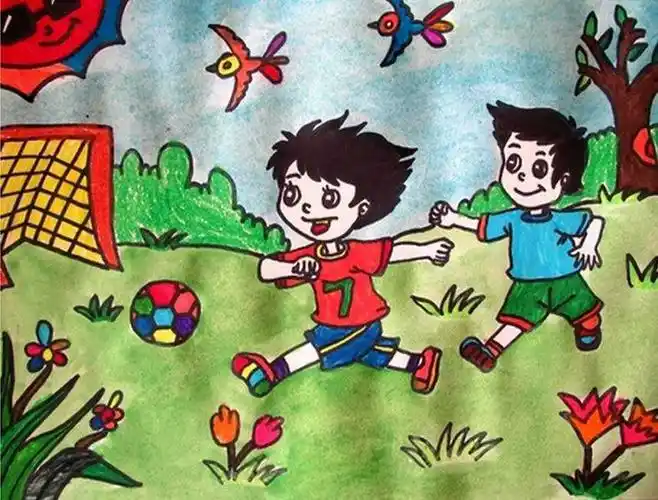 现在我们一起来欣赏一组学生作品,看他们表现了放学后哪些生动有趣的