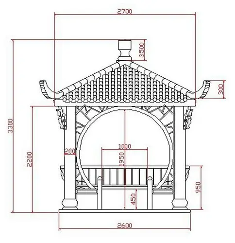 四角六角八角户外庭院碳化防腐木实木凉亭仿古木屋别墅亭子
