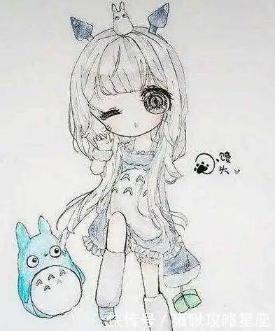 狮子座星座女孩简笔画步骤