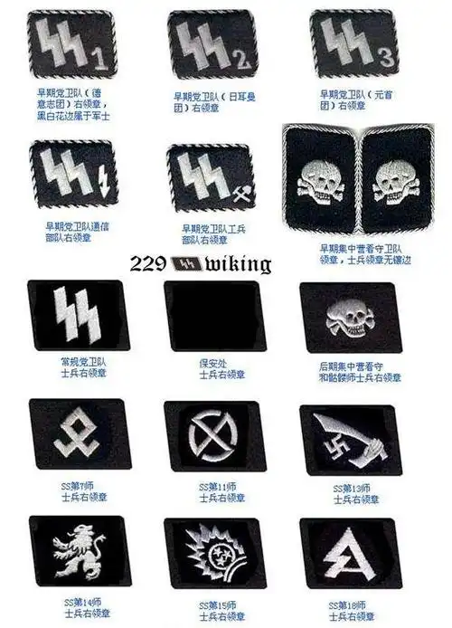 二战德国党卫军各师领章图案
