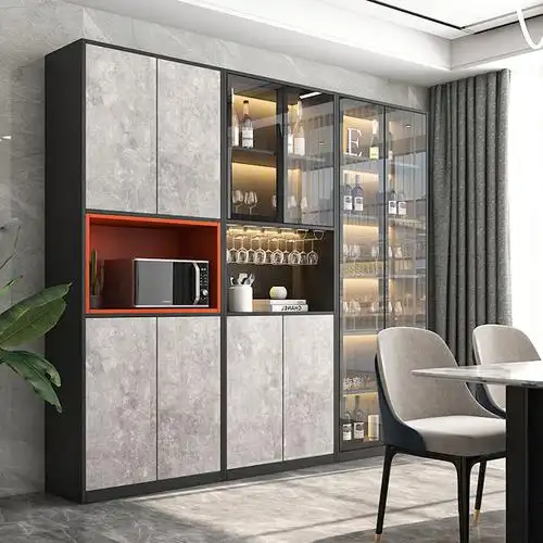 酒柜客厅靠墙餐厅餐边柜现代简约玻璃门手办玩具柜轻奢乐高展示柜