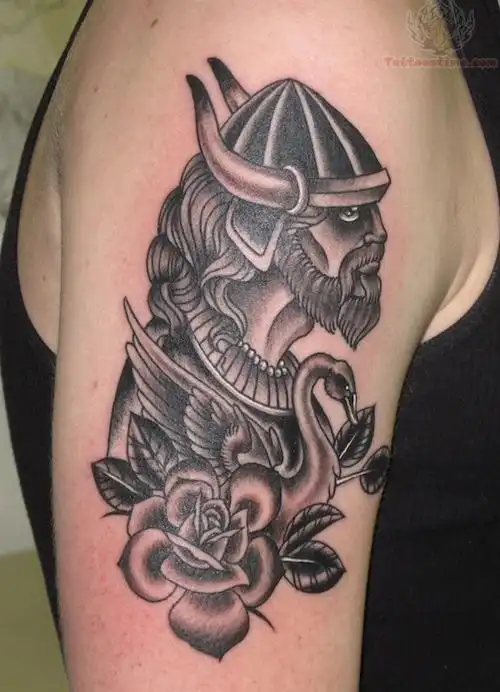 霸气半壁黑色纹身好看帅气的大臂纹身3