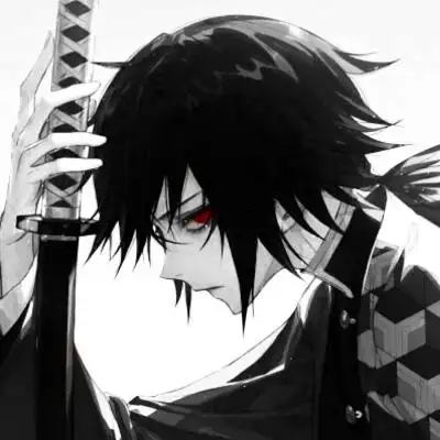 黑白红眼动漫颓废男头/终于为那一身江南烟雨覆了天下_卡通动漫头像