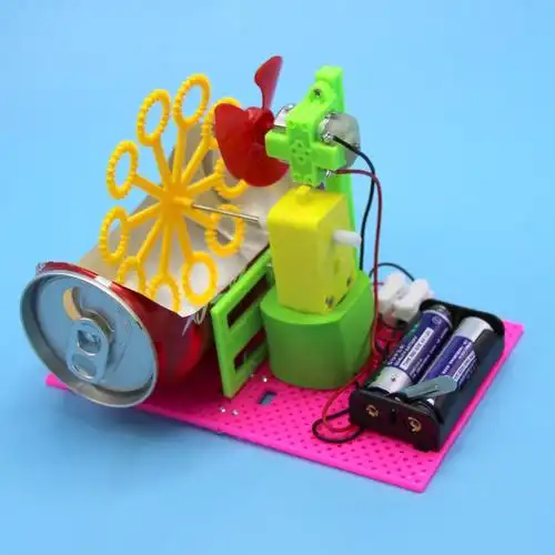 科技制作小发明diy泡泡机女孩手工废品利用易拉罐科学实验
