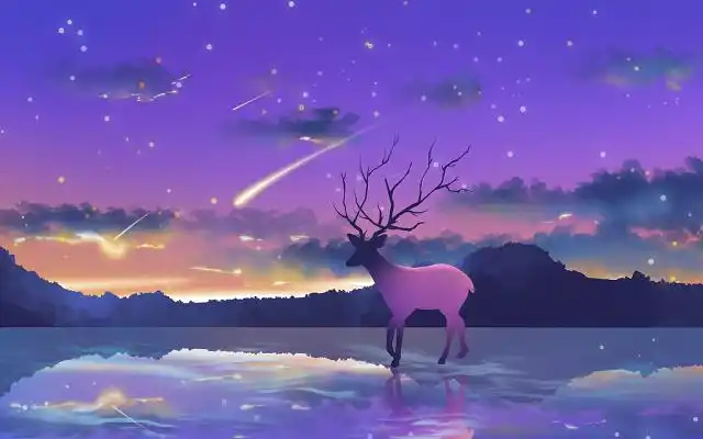 星空流星唯美幻想夜空原创插画海报