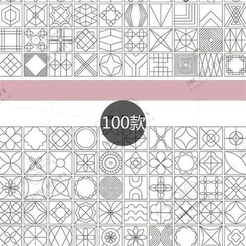 ai0476#几何花纹方形海报包装简约线条填充背景图案ai设计素材