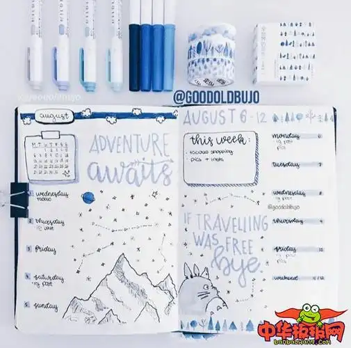 日系小清新手帐排版图片,一抹清新的蓝色