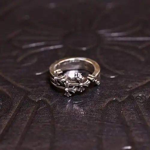 chromehearts克罗心十字墓碑开口戒指