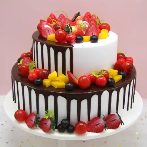 双层仿真蛋糕模型2020创意新款欧式水果塑胶仿真水果