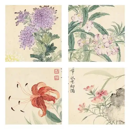 恽南田没骨花鸟小品10幅原大/高清/宣纸/艺术微喷原 价:480.00元